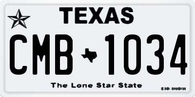 TX license plate CMB1034