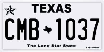 TX license plate CMB1037