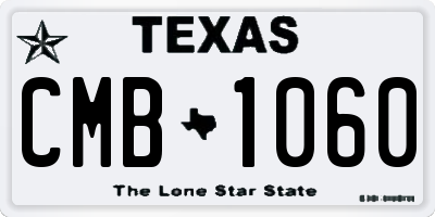 TX license plate CMB1060