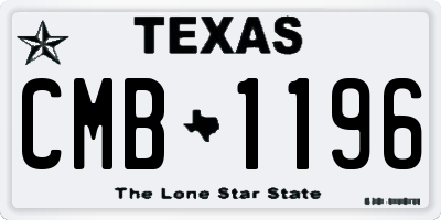 TX license plate CMB1196