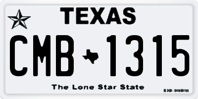 TX license plate CMB1315