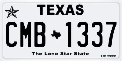 TX license plate CMB1337