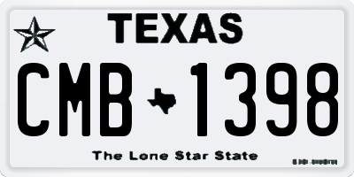 TX license plate CMB1398