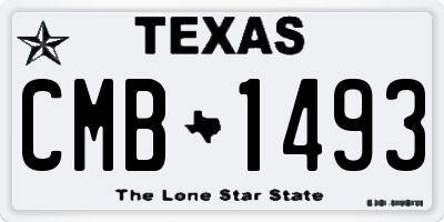 TX license plate CMB1493
