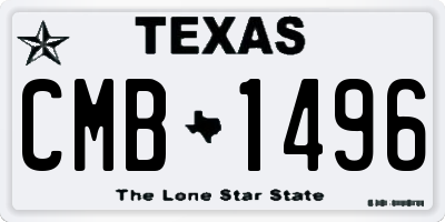 TX license plate CMB1496