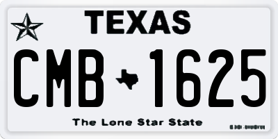 TX license plate CMB1625