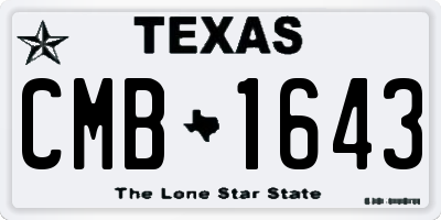 TX license plate CMB1643