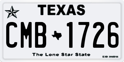 TX license plate CMB1726