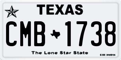 TX license plate CMB1738