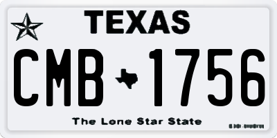 TX license plate CMB1756