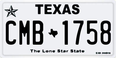 TX license plate CMB1758