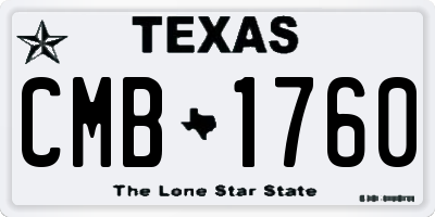TX license plate CMB1760