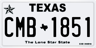 TX license plate CMB1851