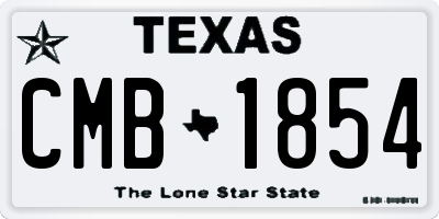 TX license plate CMB1854