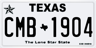 TX license plate CMB1904