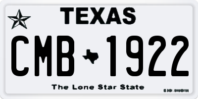 TX license plate CMB1922