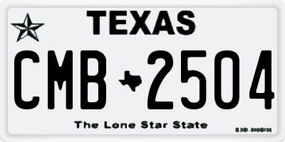 TX license plate CMB2504
