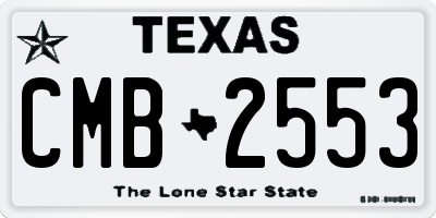 TX license plate CMB2553