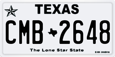 TX license plate CMB2648
