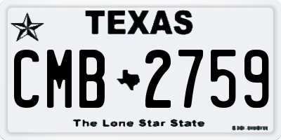 TX license plate CMB2759