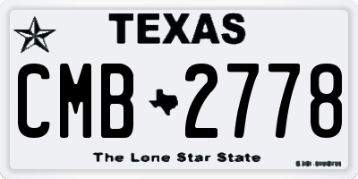 TX license plate CMB2778