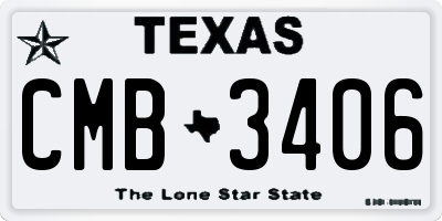 TX license plate CMB3406