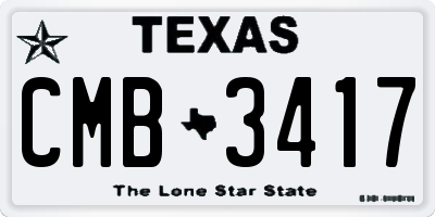 TX license plate CMB3417