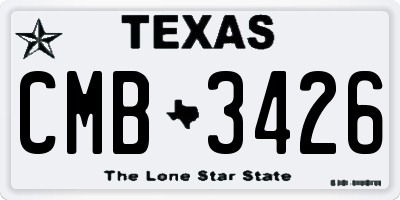 TX license plate CMB3426