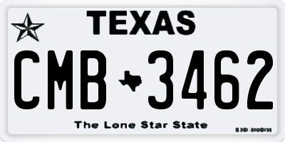 TX license plate CMB3462