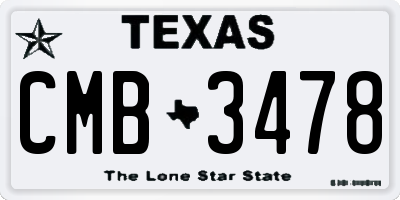 TX license plate CMB3478