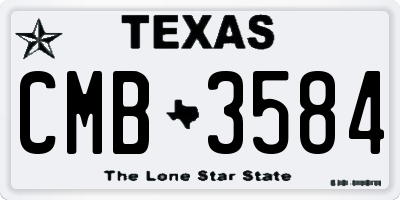 TX license plate CMB3584