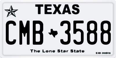 TX license plate CMB3588