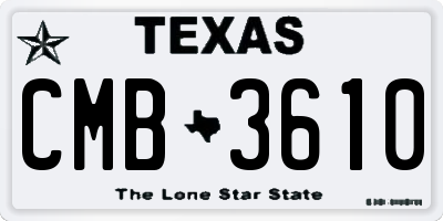 TX license plate CMB3610