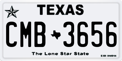 TX license plate CMB3656