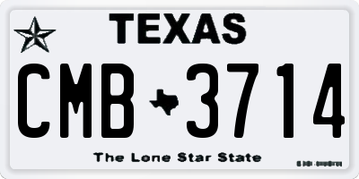 TX license plate CMB3714