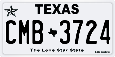 TX license plate CMB3724