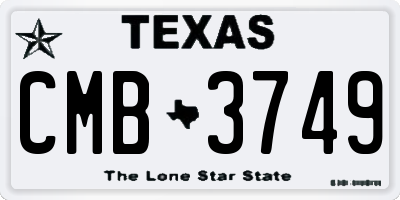 TX license plate CMB3749