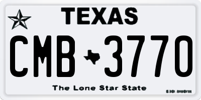 TX license plate CMB3770