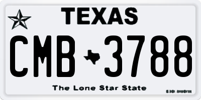 TX license plate CMB3788