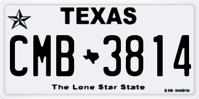 TX license plate CMB3814