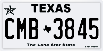 TX license plate CMB3845