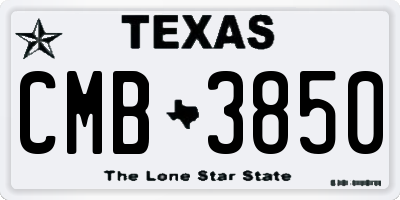 TX license plate CMB3850