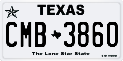 TX license plate CMB3860