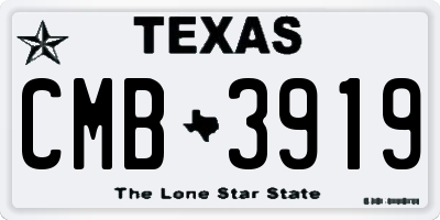 TX license plate CMB3919
