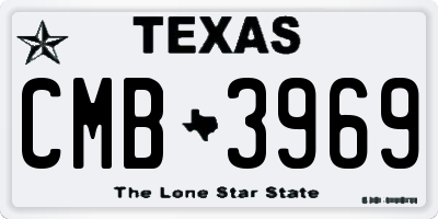 TX license plate CMB3969