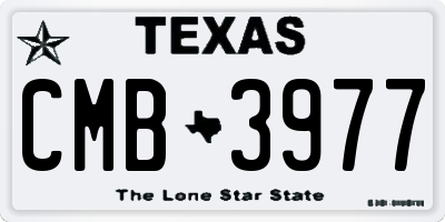 TX license plate CMB3977