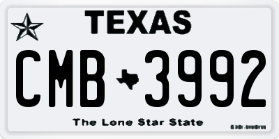 TX license plate CMB3992