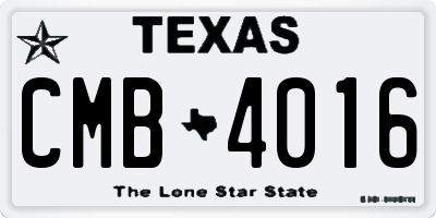 TX license plate CMB4016