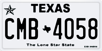 TX license plate CMB4058
