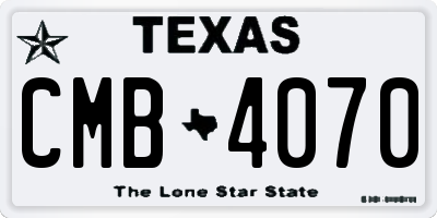 TX license plate CMB4070